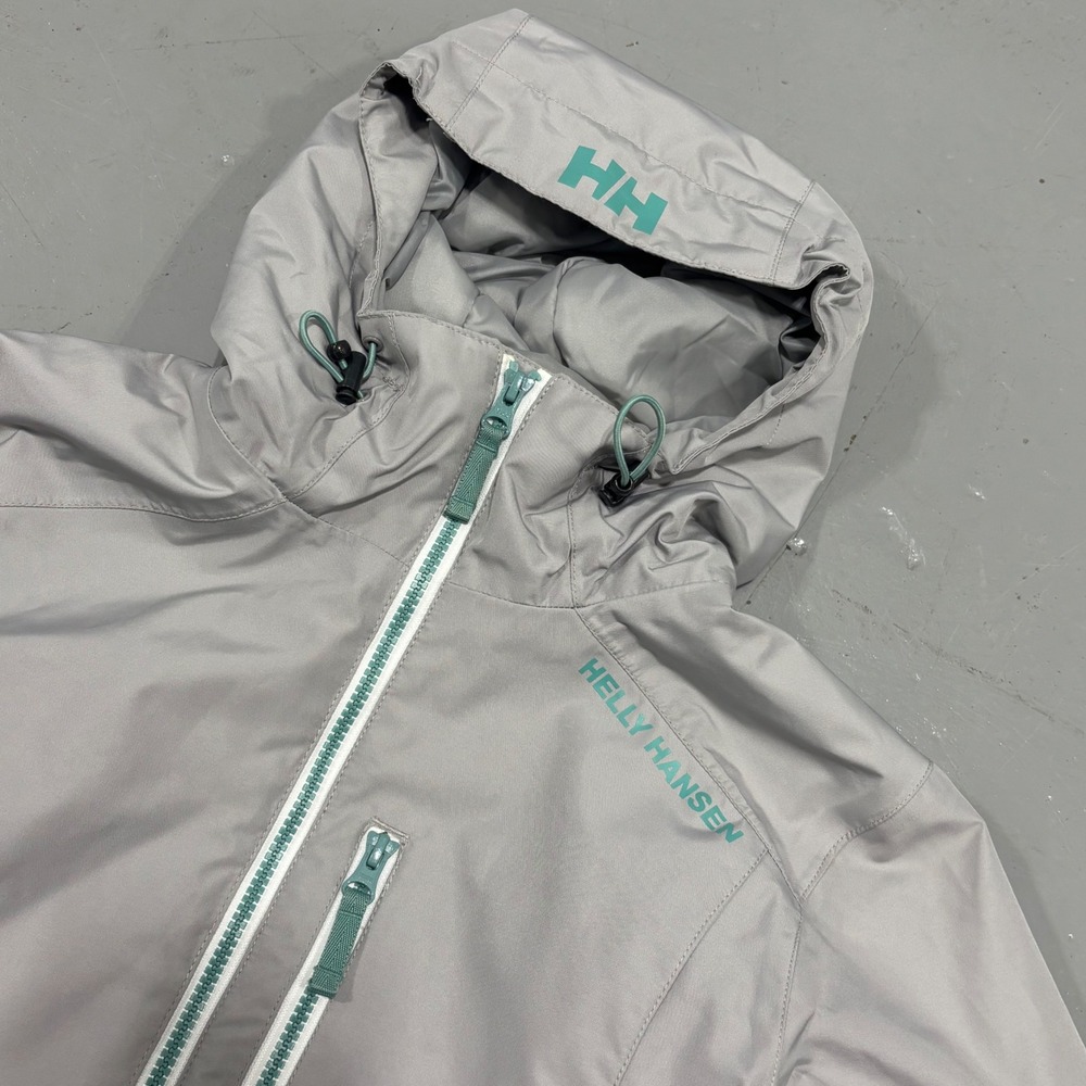 Helly Hansen Womens Helly Tech Protection Hooded Parka Jacket Grey Teal Size M